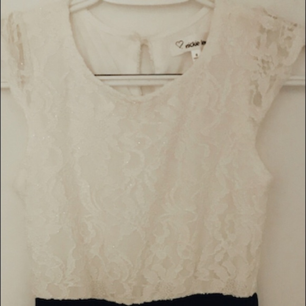 black and white lace nickie lew dress